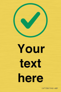 Custom plain background, green tick in circle sign